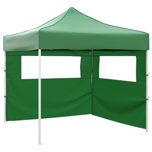 vidaXL Foldable Tent with 2 Walls 3x3 m Green