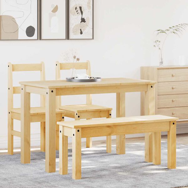 vidaXL 4 Piece Dining Set Panama Solid Wood Pine
