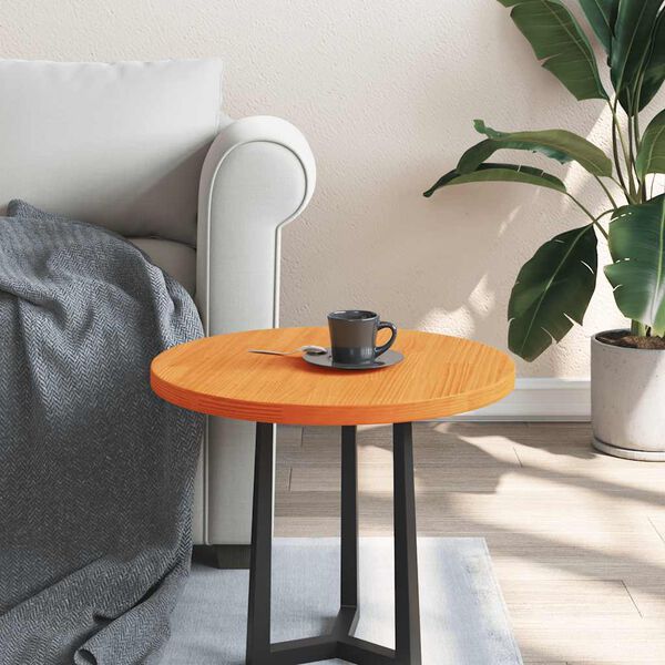 vidaXL Table Top Round Wax Brown &Oslash;50x2.5 cm Solid Wood Pine