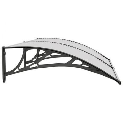 vidaXL Door Canopy Black and Transparent 150x75 cm Polycarbonate