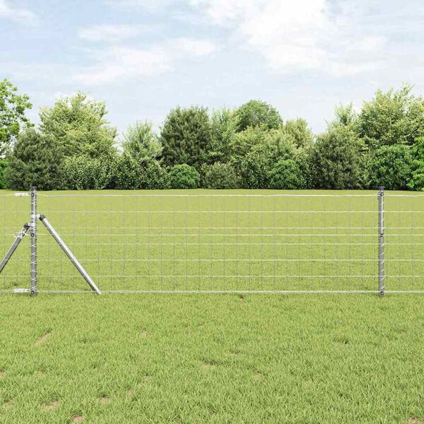 vidaXL Euro Fence Silver 1.2 x 10 m Hot dip galvanized iron