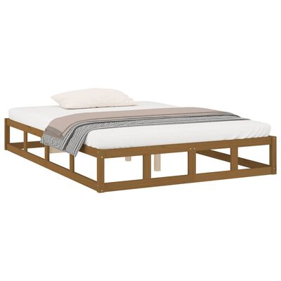 vidaXL Bed Frame Honey Brown 200x200 cm Solid Wood