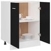 vidaXL Bottom Cabinet Black 60x46x81.5 cm Engineered Wood