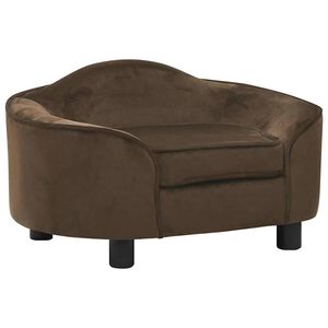 vidaXL Dog Sofa | Brown | Plush, solid pine wood, foam | 67 x 47 x 36 cm