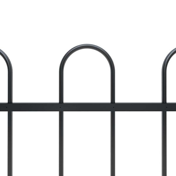 vidaXL Garden Fence Boxtel with Hoop Top Steel 181x80 cm Black