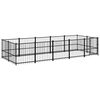 vidaXL Outdoor Dog Kennel Steel 9.38 m²