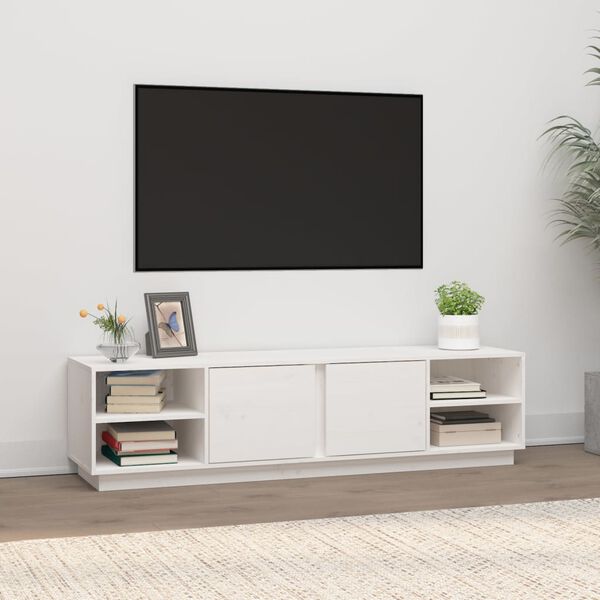 vidaXL TV Cabinet White 156x40x40 cm Solid Wood Pine