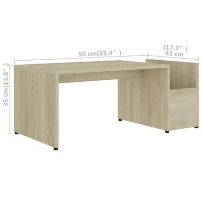 vidaXL Coffee Table Sonoma Oak 90x45x35 cm Engineered Wood