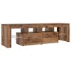 vidaXL TV Cabinet with LED Lights Old Wood 140x36.5x40 cm Engineered Wood