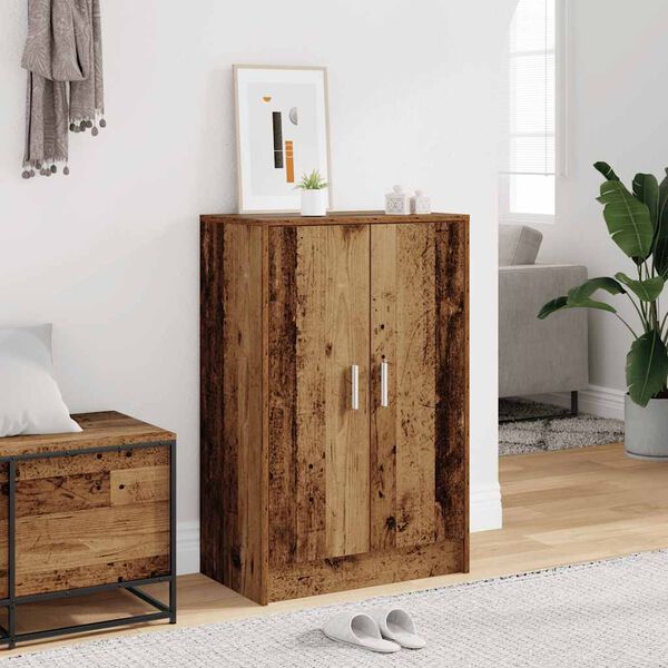 vidaXL Shoe Cabinet Old Wood 60x35x92 cm Engineered Wood