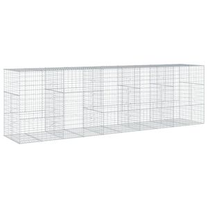 vidaXL Gabion Basket with Cover 500x100x150 cm Galvanised Iron