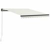 vidaXL Manual Retractable Awning with LED 300x250 cm Cream