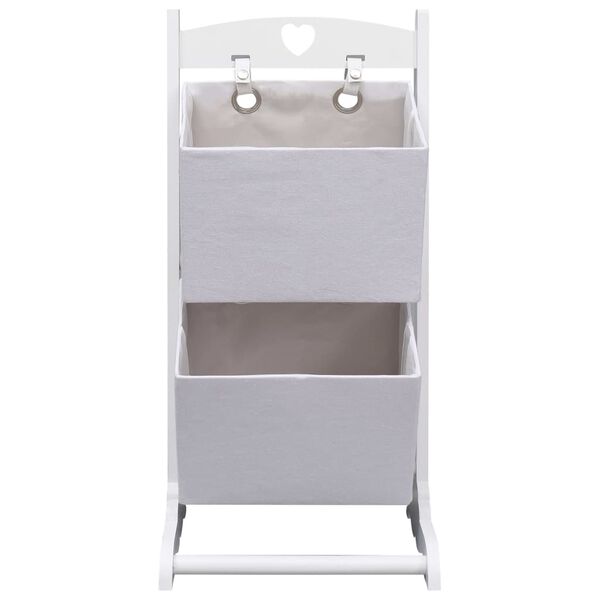 vidaXL 2-Layer Basket Rack White 35x35x72 cm Wood