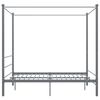 vidaXL Canopy Bed Frame without Mattress Grey Metal 160x200 cm