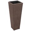 vidaXL Garden Raised Beds 3 pcs Poly Rattan Brown
