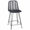 vidaXL Bar Chair 2 pcs Black 44.5 x 54.5 x 97.5 cm Rattan and Iron
