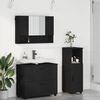 vidaXL Bathroom Furniture Set with Drawer 3 pcs Black Engineered wood