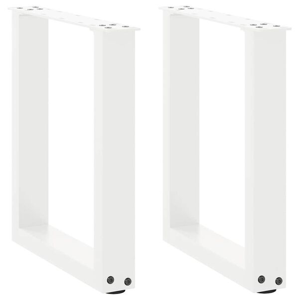vidaXL Coffee Table Legs U-Shaped 2 pcs White 38x(42-43) cm Steel