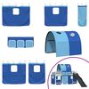 vidaXL Kids'Loft Bed Frame with Curtains, Arch, Slide White and Blue