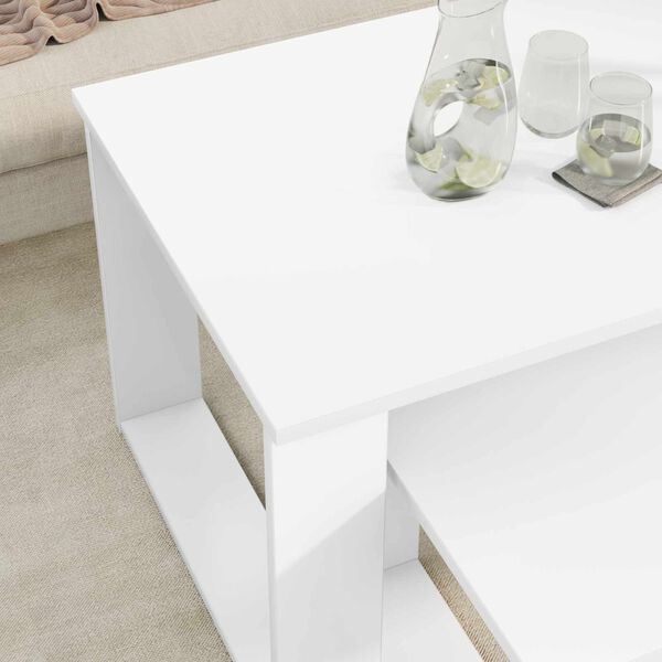 vidaXL Coffee Table Set 2 pcs White Engineered Wood