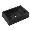 vidaXL Bathroom Vanity Cabinet Solid Teak with Sinks Marble Black
