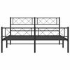 vidaXL Metal Bed Frame without Mattress with Footboard Black 120x190cm