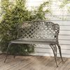 vidaXL Garden Bench 108 cm Cast Aluminium Green