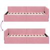 vidaXL Corner Bed Frame with Headboard Pink 100 cm x 200 cm Velvet