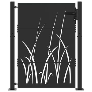 vidaXL Garden Gate 100x125 cm Corten Steel Grass Design