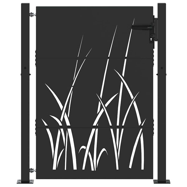 vidaXL Garden Gate 100x125 cm Corten Steel Grass Design