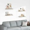 vidaXL Floating Wall Shelves 4 pcs Oak 60x23.5x3.8 cm MDF