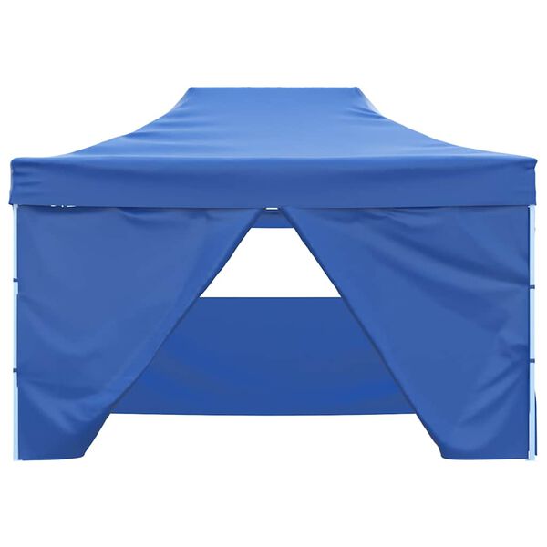 vidaXL Professional Folding Party Tent with 4 Sidewalls 3x4 m Steel Blue