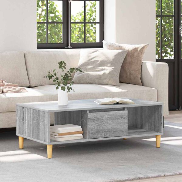 vidaXL Coffee Table Grey Sonoma 103.5 x 60 x 35 cm Engineered Wood