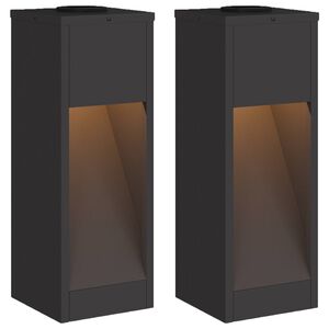 vidaXL Solar Led Pathway Light 2 pcs Warm White 18 x 18 x 50 cm