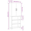 vidaXL Highboard Grey Sonoma 69.5x34x180 cm Engineered Wood