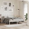 vidaXL Metal Bed Frame without Mattress with Headboard White 150x200cm