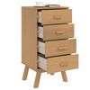 vidaXL Bedside Cabinet OLDEN Brown Solid Wood Pine