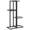 vidaXL 4-Floor Flower Stand 43x22x76 cm Black Metal