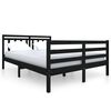 vidaXL Bed Frame without Mattress Black Solid Wood 140x190 cm