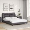 vidaXL Bed Frame with LED without Mattress "Hvar" Grey 140x190 cm