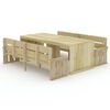 vidaXL 3 Piece Garden Dining Set Impregnated Pinewood
