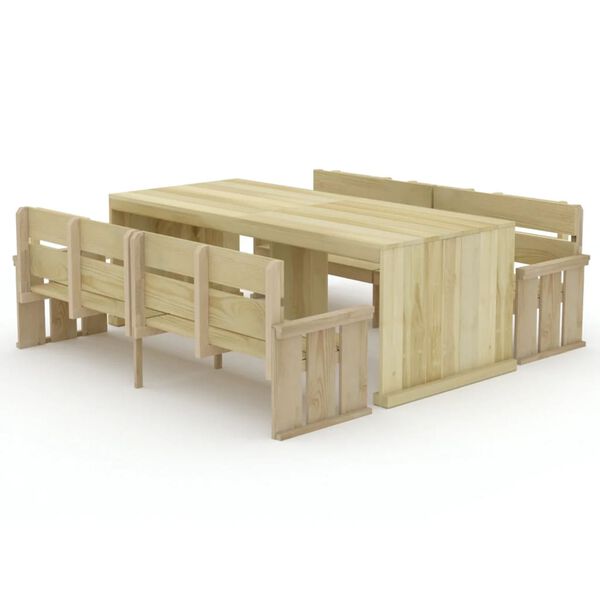 vidaXL 3 Piece Garden Dining Set Impregnated Pinewood