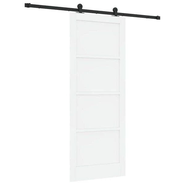 vidaXL Sliding Door White and Black 83 x 211 cm Solid Pine Wood