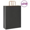 vidaXL Paper Bags 250 pcs with Handles Black 32x12x42 cm