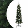 vidaXL Artificial Slim Christmas Tree with Bauble 120 cm 150 LEDs