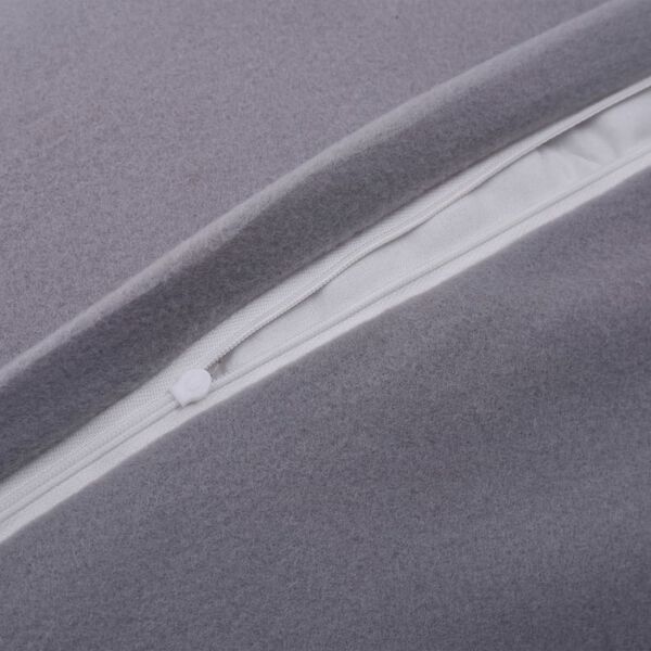 vidaXL 4 Piece Bedding Set Fleece Grey 135x200/80x80 cm