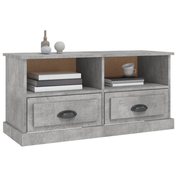 vidaXL TV Cabinet Concrete Grey 93x35.5x45 cm Engineered Wood