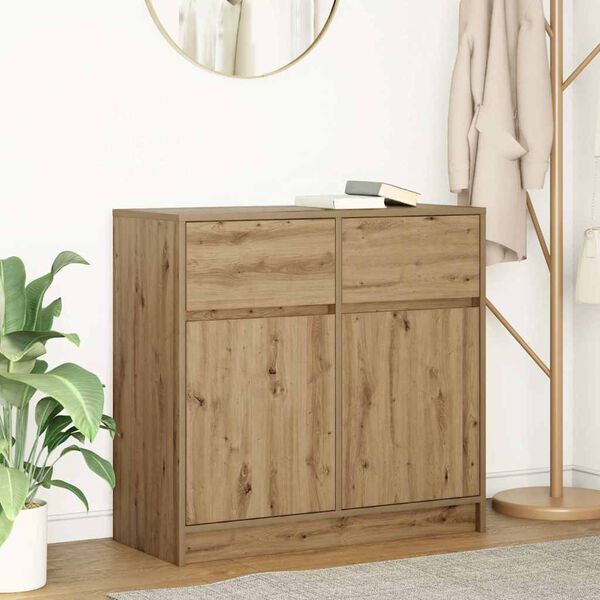 vidaXL Sideboard with Drawer Artisan Oak 80x34x76 cm Engineered Wood