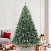 vidaXL Artificial Hinged Christmas Tree Snow Flocked White 210 cm