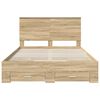 vidaXL Bed Frame with Drawer Sonoma Oak 140 x 190 cm Engineered Wood